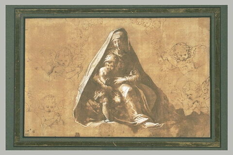 Vierge et l'Enfant entourés d'anges