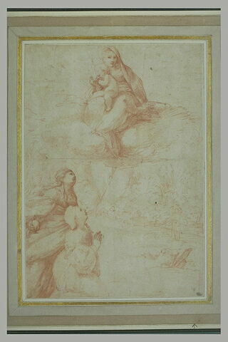 La Vierge avec l'Enfant sur des nuages, adorée par une donatrice présentée par sainte Marie-Madeleine, image 2/2