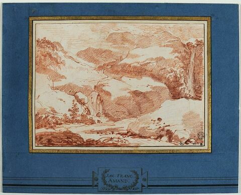 Etude de rochers : à droite, une chute d'eau, image 2/3
