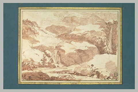 Etude de rochers : à droite, une chute d'eau, image 3/3