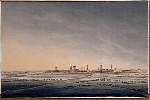 Vue de la ville de Créma le 11 mai 1796