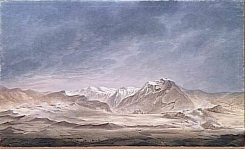 Vue générale du terrain de Rivoli prise du Mont Mascato le 14 janvier 1797