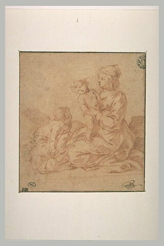 Vierge tenant l'Enfant à qui saint Jean amène son agneau, image 1/1