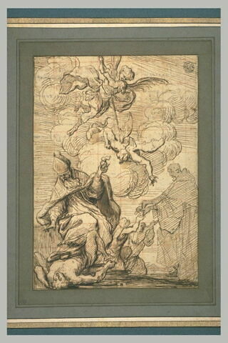 Saint Augustin, saint Benoît faisant l'aumône, saint Michel et le démon, image 2/2