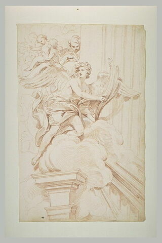 Fragment de la Gloire qui surmonte la chaire de l'église Saint-Pierre: Anges, image 2/2