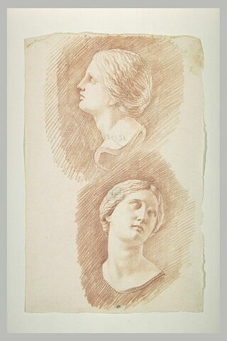 Deux études de la tête d'une fille de Niobé, vue de profil à gauche et de face, image 2/2