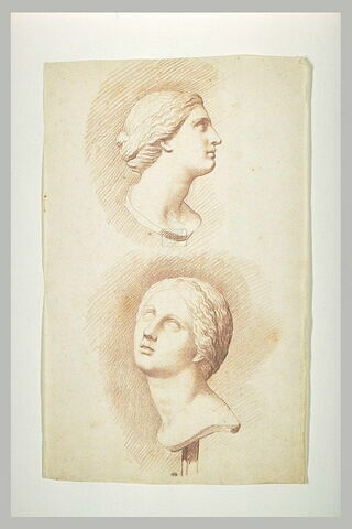 Deux études de la tête d'une fille de Niobé, vue de profil à droite et de trois quarts gauche, image 2/2