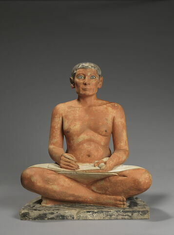 statue de scribe assis en tailleur ; Le scribe accroupi