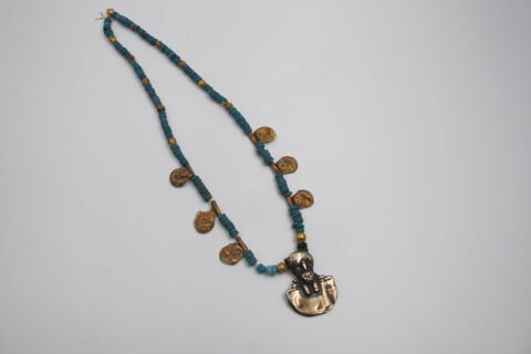 collier ; perle sphérique ; perle rondelle ; perle rondelle double ; pendentif, image 6/7