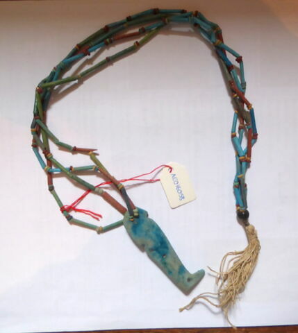 collier à pendentif ; collier à 2 rangs ; perle tubulaire ; amulette, image 5/5