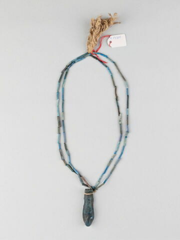 collier à pendentif ; collier à 2 rangs ; perle tubulaire ; serviteur funéraire, image 1/1