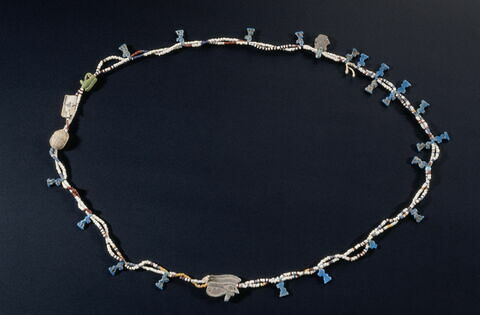 collier à pendentif ; collier à 2 rangs ; figurine de Bès au tambourin ; perle rondelle, image 4/6