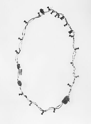 collier à pendentif ; collier à 2 rangs ; figurine de Bès au tambourin ; perle rondelle, image 5/6