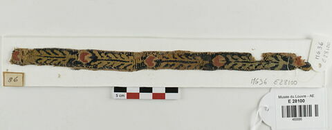 bande décorative d'habillement ; fragment