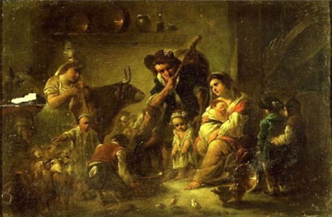 Famille de paysans dans un intérieur, image 1/2
