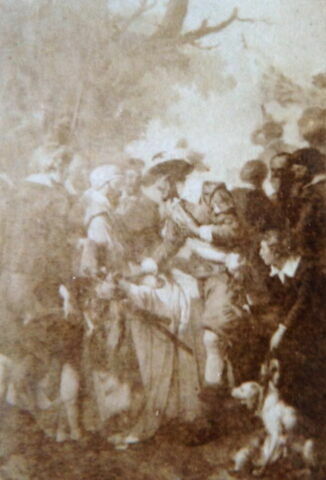 Henri IV rencontre Sully blessé à la suite de la bataille d'Ivry, d'après Les Mémoires de Sully