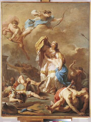 Niobé et ses enfants percés de flèches par Apollon et Diane