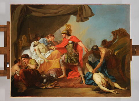 Achille dépose aux pieds de Patrocle le corps d'Hector
