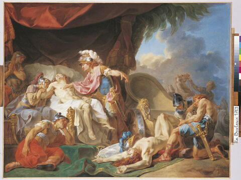 Achille dépose aux pieds de Patrocle le corps d'Hector