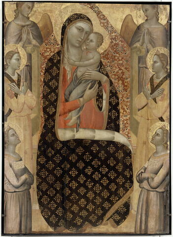La Vierge de Majesté entourée de six anges