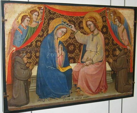 Le Couronnement de la Vierge avec six anges et deux franciscains donateurs (?)., image 2/2