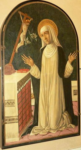 Sainte Catherine de Sienne recevant les stigmates du Crucifix qui se penche miraculeusement vers elle, image 2/2