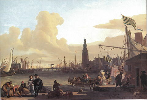 Vue d'Amsterdam, près de la Tour des Empaqueteurs de hareng