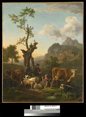Paysage avec vaches