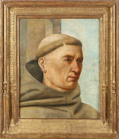 Tête d'un saint franciscain, fragment d'un retable