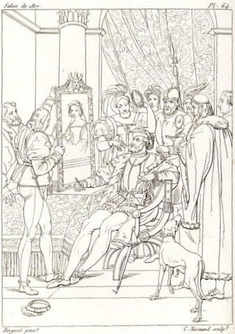 François Ier écrit des vers au bas du portrait d'Agnès Sorel
