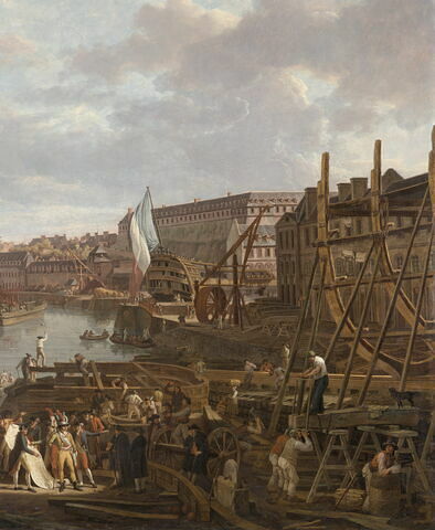 Vue de l'intérieur du port de Brest, prise de l'ancienne cale de l'Intendance, en 1795, image 5/6