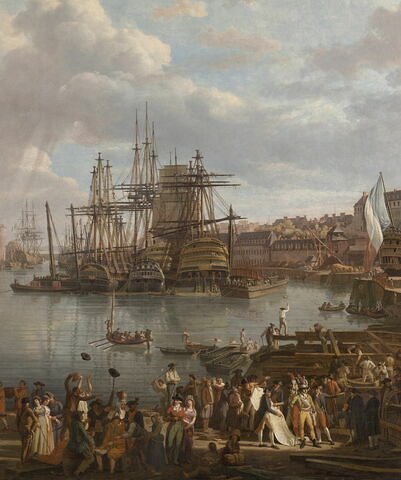 Vue de l'intérieur du port de Brest, prise de l'ancienne cale de l'Intendance, en 1795, image 6/6