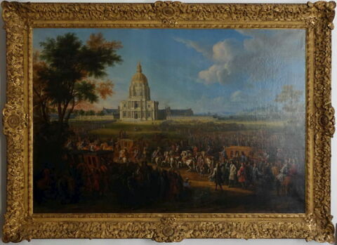 Vue de l'église de l'Hôtel royal des Invalides, que Louis XIV et sa suite viennent visiter