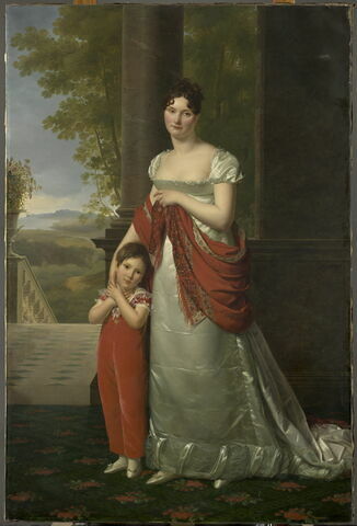 Madame Sallandrouze de Lamornaix et son fils