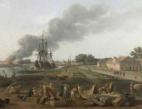 Vue du port de Rochefort ; prise du Magasin des colonies, image 3/6