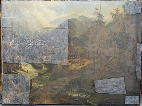 Grand paysage d'après des études faites en Savoie. Torrent dans la montagne, image 2/2