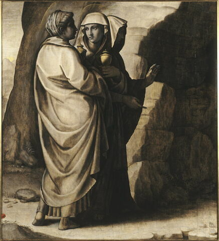 Le Christ et les pèlerins d'Emmaüs (recto) et Les Saintes Femmes au tombeau (verso), image 3/3