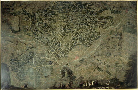 Plan d'une partie de la forêt de Compiègne avec chasse de Louis XV, image 1/2