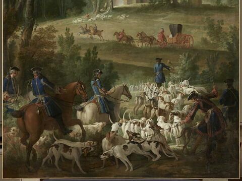 Chasse de Louis XV. La Meute ou le départ de l'équipage pour la chasse au cerf, image 3/4