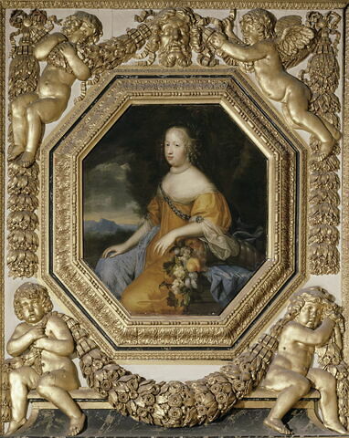 Portrait de Marie-Thérèse d'Autriche, avec les attributs de la Paix et de l'Abondance