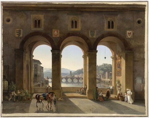 Vue prise à Florence, sur le vieux pont