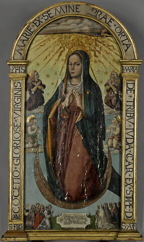 La Vierge adorée par saint François, sainte Claire et les anges