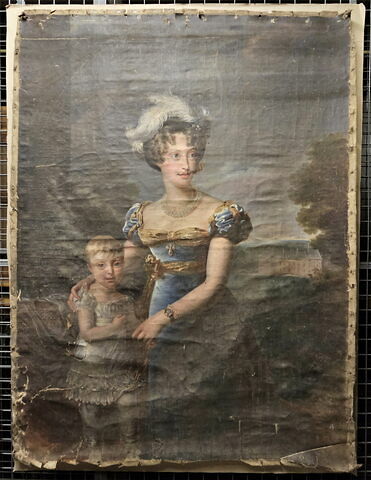 Portrait de Marie-Caroline, princesse des Deux-Siciles, duchesse de Berry et le duc de Bordeaux