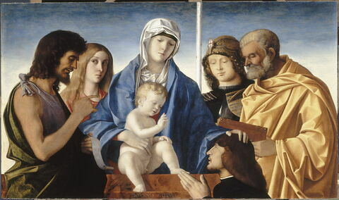 La Vierge et l'Enfant entourés de saint Jean Baptiste, sainte Marie-Madeleine, saint Georges, saint Pierre et un donateur