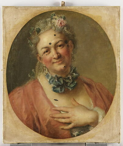 Le chanteur Pierre de Jélyotte (1713-1797), dans le rôle de la nymphe Platée, de l'opéra bouffe de Rameau "Platée ou Junon jalouse" (créé en 1745).