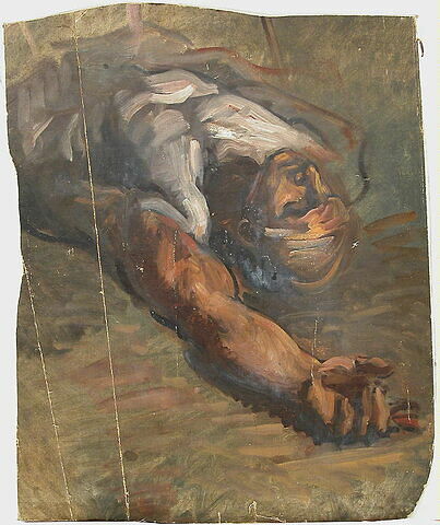 Buste d'homme nu, étendu sur le dos., image 2/3