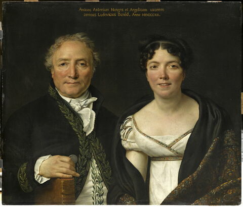 Monsieur et Madame Mongez. Antoine Mongez (1747-1835), archéologue, membre de l'Académie des Inscriptions et Belles-Lettres, administrateur des Monnaies, et sa femme, née Angélique Levol( 1775-1855), peintre.