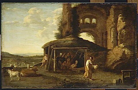Paysage avec la Nativité du Christ sur fond de ruines antiques, image 4/5