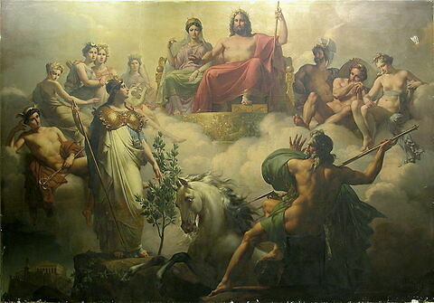 Plafond : La dispute de Minerve et de Neptune au sujet d'Athènes.