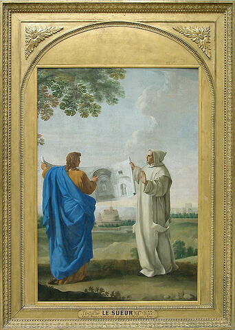 Saint Bruno examine un dessin des thermes de Dioclétien, emplacement de la future chartreuse de Rome, image 2/2
